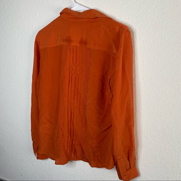 Trina Turk orange silk blouse - Picture 6 of 12